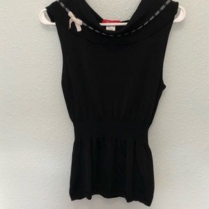 💜💜 AK Anne Klein Sleeveless Black Sweater Top Size M